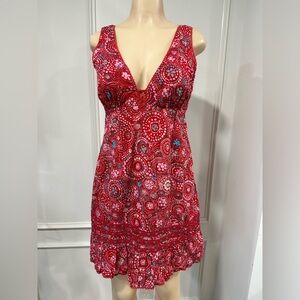 Free People Women’s Tank Dress Size 12, lining, side zipper, cotton fabric.